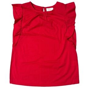 Kate Spade Girls Red Ruffle Sleeve Blouse Size M